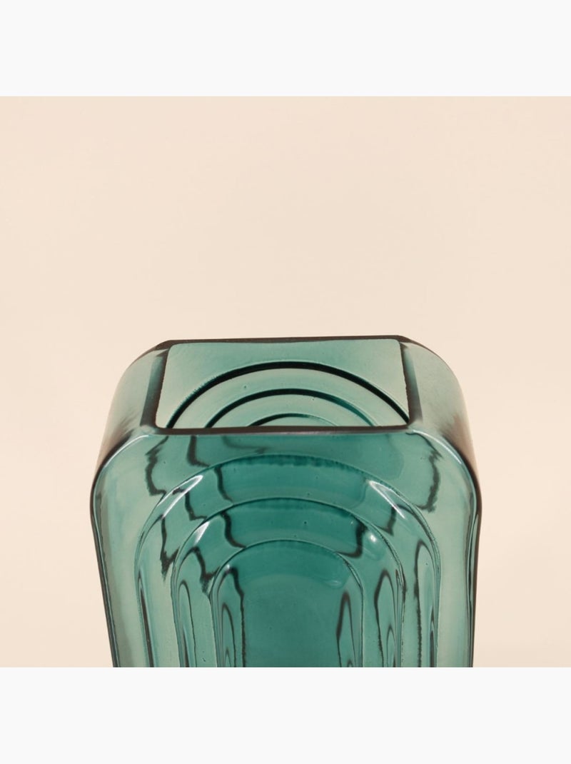 Vase verre vintage géométrique h28cm Bleu - Kiabi