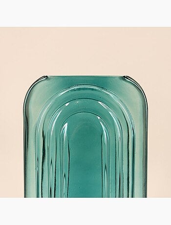 Vase verre vintage géométrique h28cm