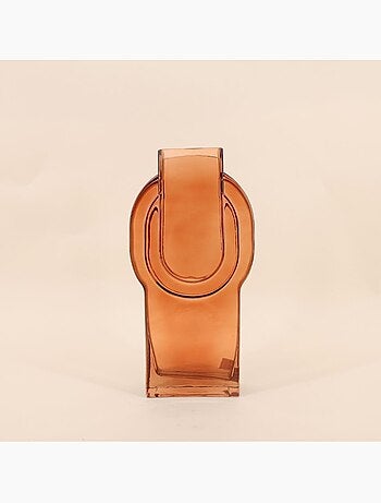 Vase verre vintage géométrique h34cm