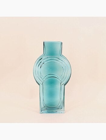 Vase verre vintage géométrique h40cm