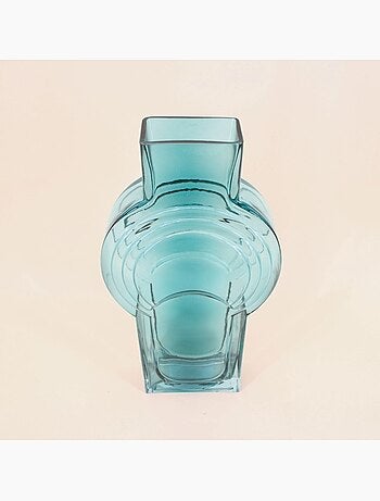 Vase verre vintage géométrique h40cm