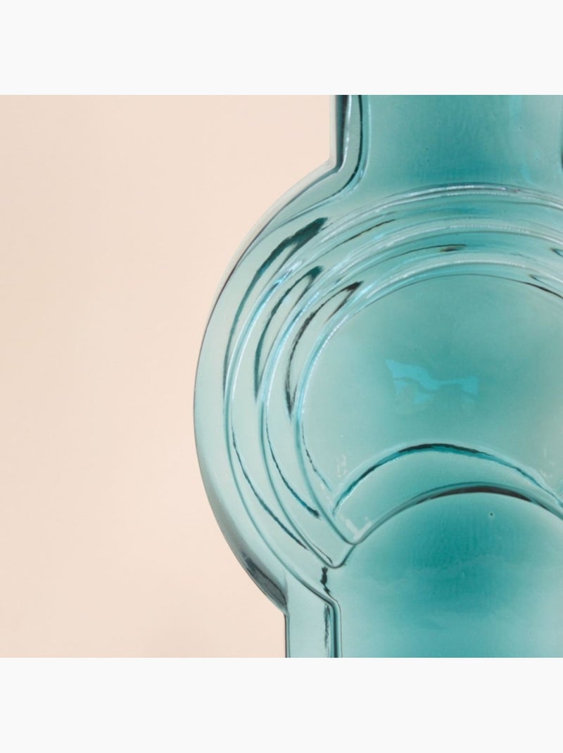Vase verre vintage géométrique h40cm Bleu - Kiabi