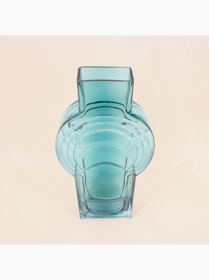 Vase verre vintage géométrique h40cm Bleu - Kiabi