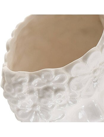 Vase visage couronné de fleurs en céramique FLDR