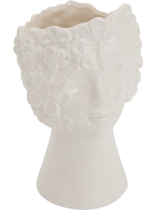 Vase visage couronné de fleurs en céramique FLDR - Kiabi