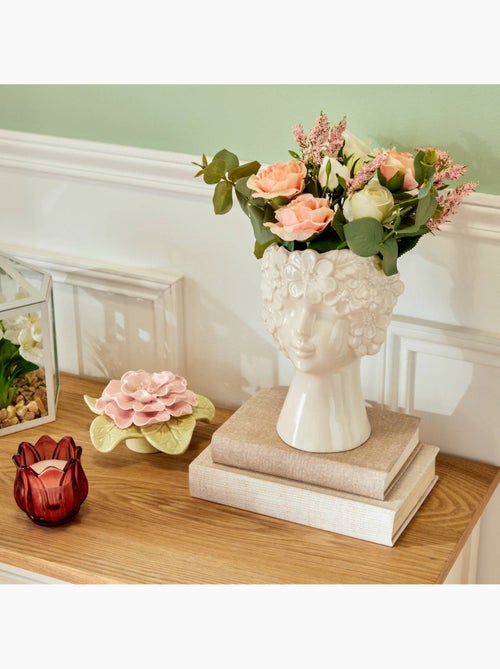Vase visage couronné de fleurs en céramique FLDR - Kiabi