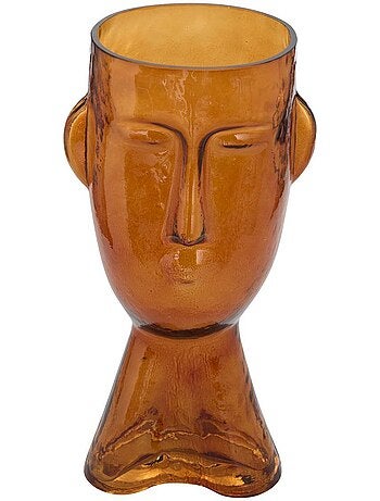 Vase visage en verre teinté SIEN