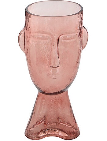 Vase visage en verre teinté SIEN