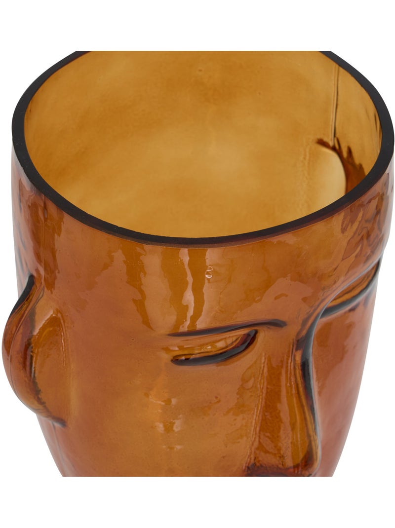Vase visage en verre teinté SIEN Ambre - Kiabi
