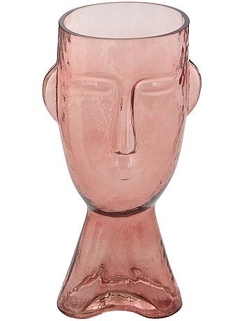 Vase visage en verre teinté SIEN