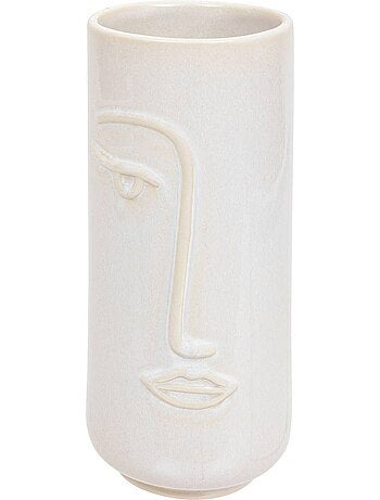 Vase visage sculpté en céramique soleya