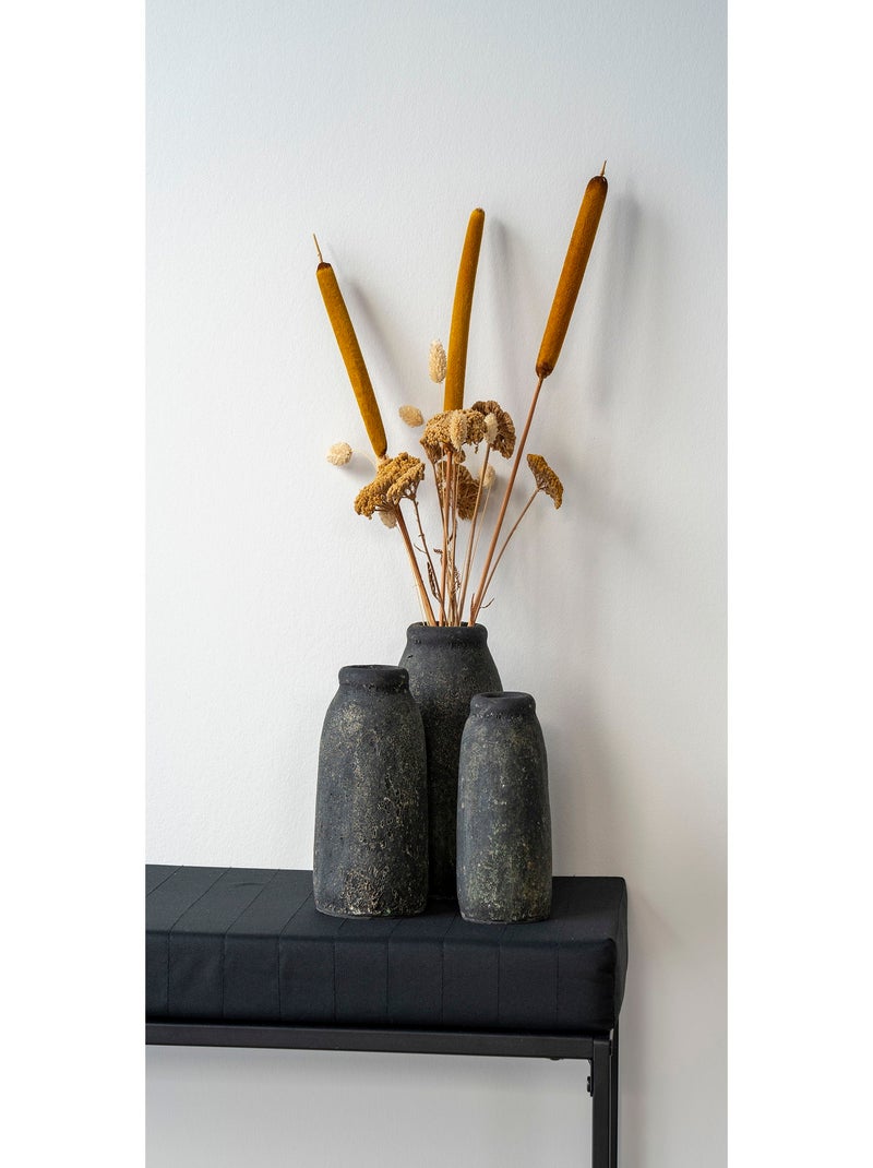 Vases décoratifs Velas - Vases décoratifs, terre cuite, gris foncé antique, lot de 3 Gris - Kiabi