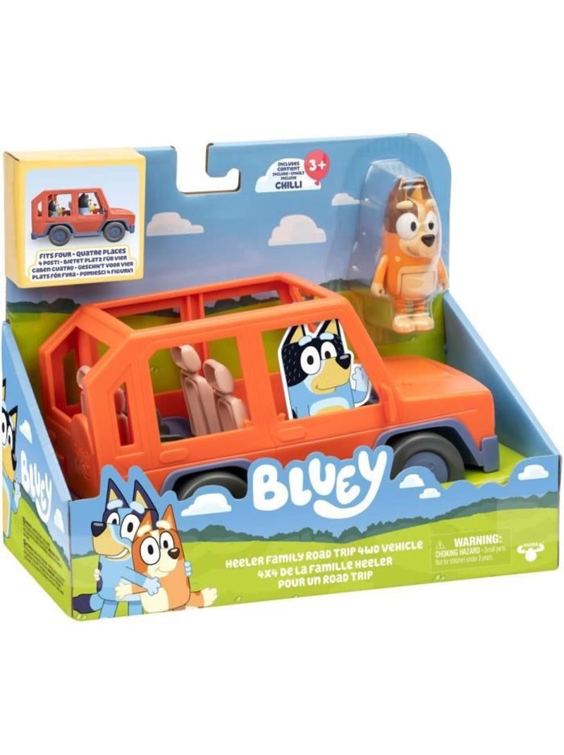 Véhicule - Voiture familiale avec figurine Chilli et accessoires - Bluey Orange - Kiabi