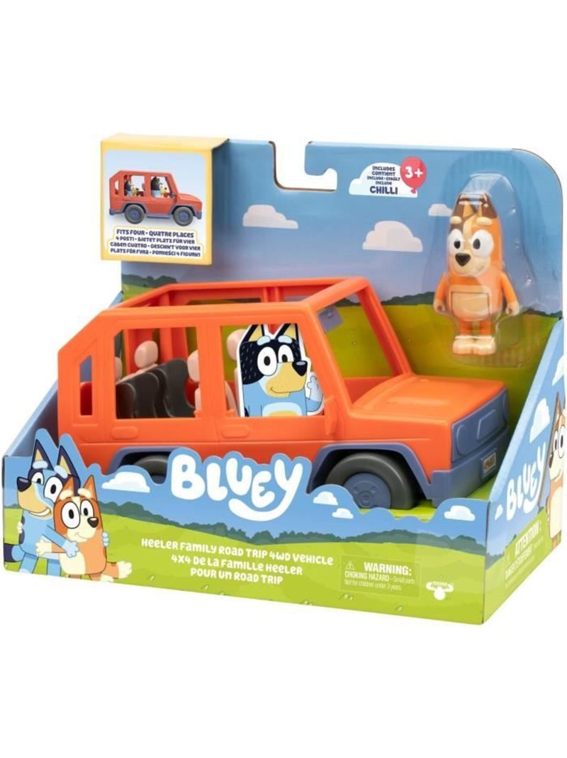 Véhicule - Voiture familiale avec figurine Chilli et accessoires - Bluey Orange - Kiabi