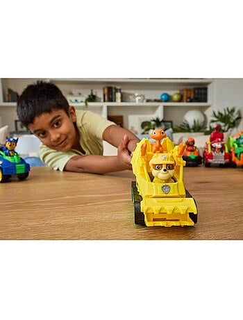 Véhicule bulldozer + figurines ruben et dino mission dino - paw patrol