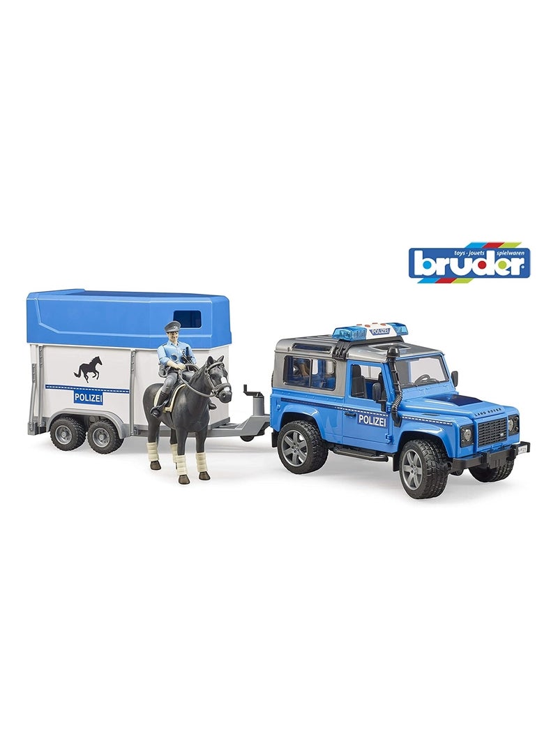 Véhicule de police Land Rover Defender avec remorque pour chevaux Bleu - Kiabi