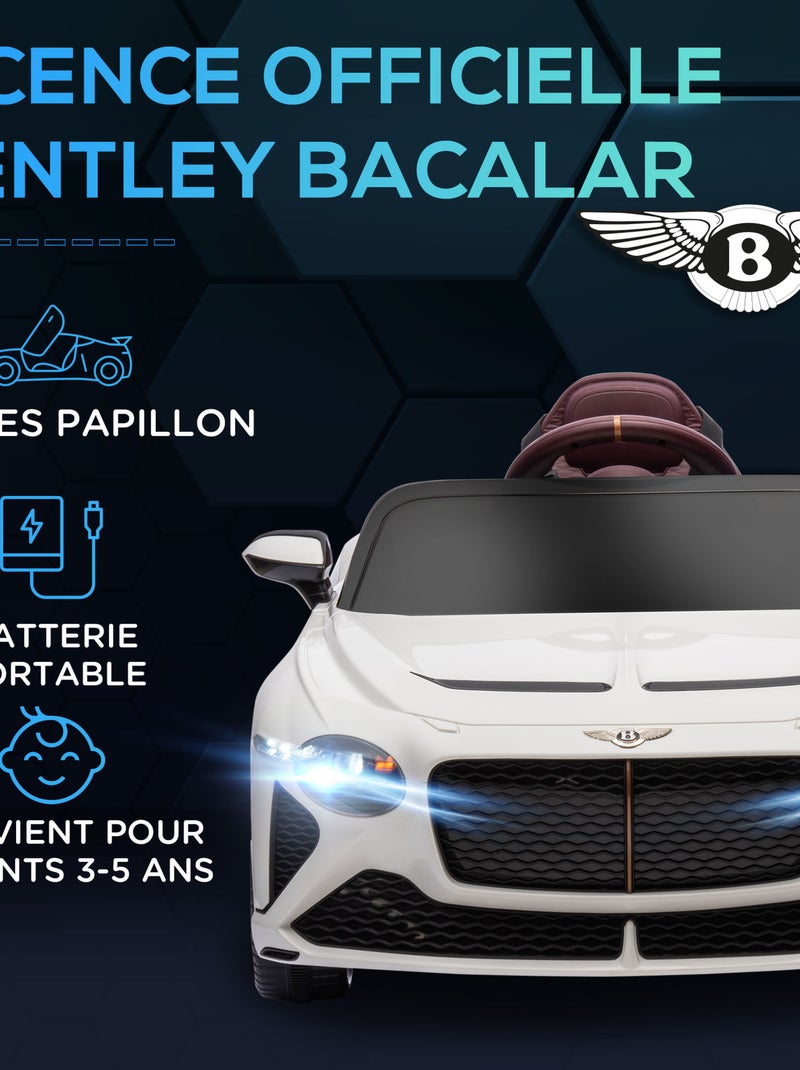 Véhicule électrique enfant Bentley Bacalar avec télécommande Blanc Blanc - Kiabi