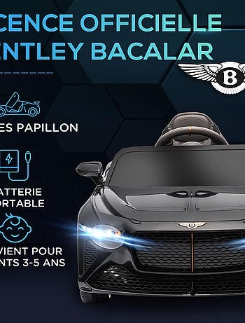 Véhicule électrique enfant Bentley Bacalar avec télécommande