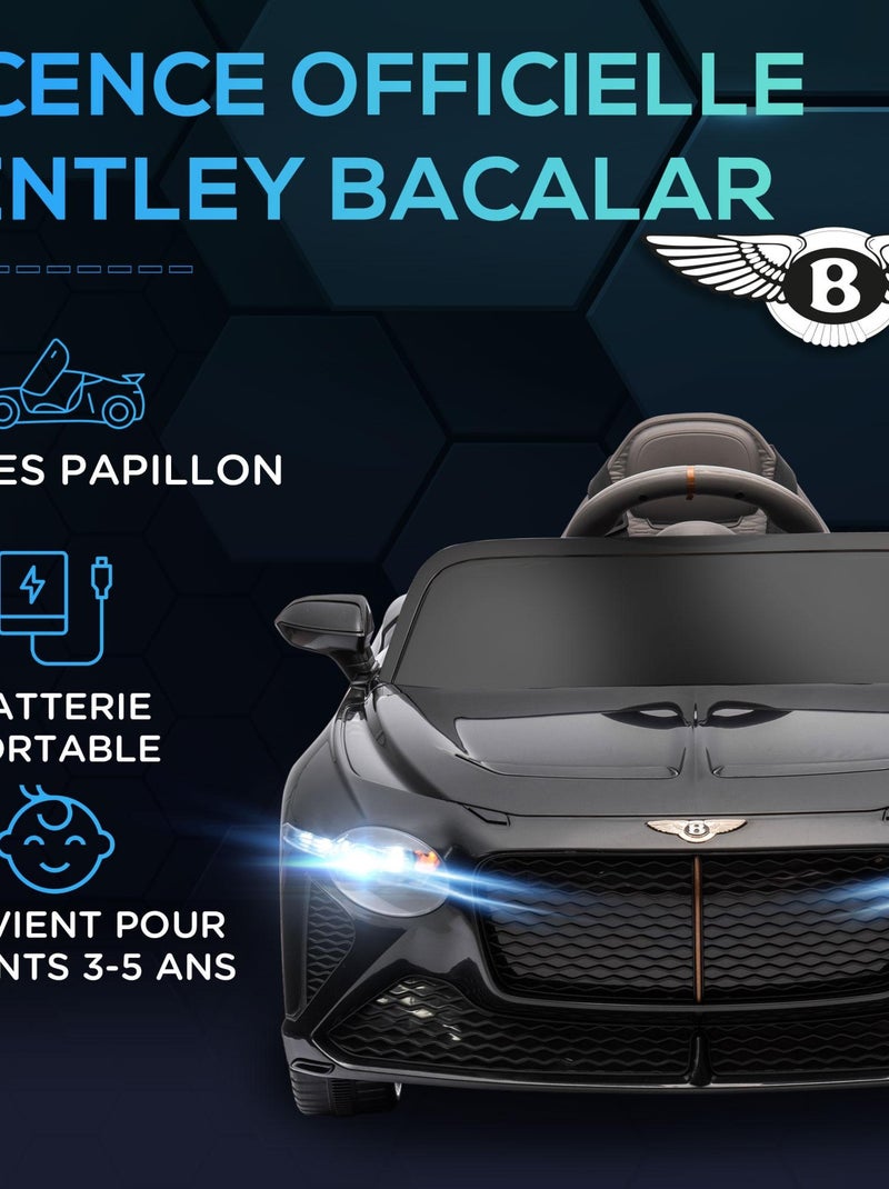 Véhicule électrique enfant Bentley Bacalar avec télécommande Noir - Kiabi