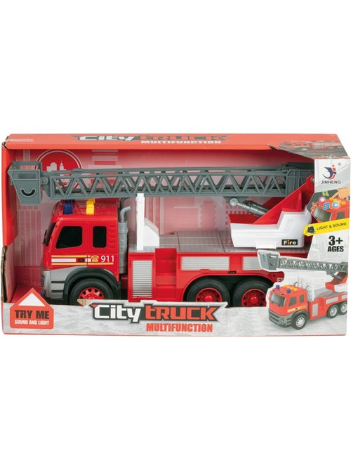 Véhicule miniature - Camion De Pompiers Friction Son et Lumière - Kiabi