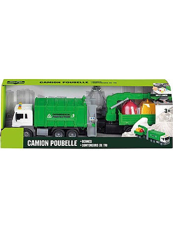 Véhicule miniature - Camion Poubelle Friction 50CM Son Et Lumière
