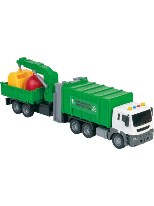 Véhicule miniature - Camion Poubelle Friction 50CM Son Et Lumière - Kiabi