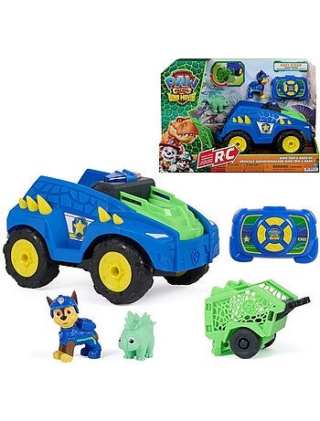 Véhicule radiocommandé lumineux chase avec remorque - paw patrol
