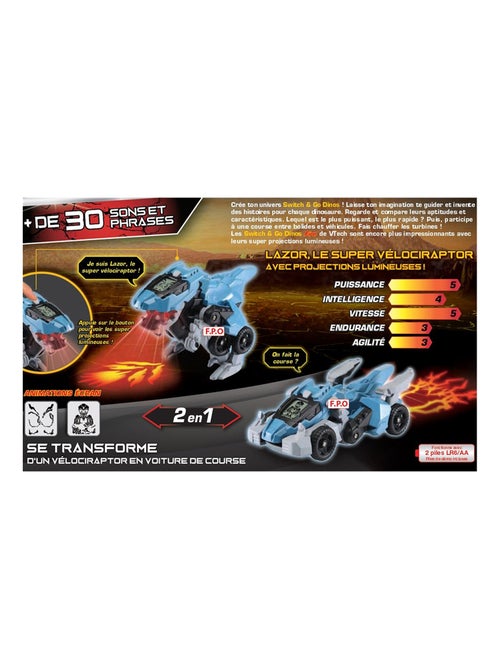 Véhicules interactifs Lazor le super vélociraptor Fire - Kiabi