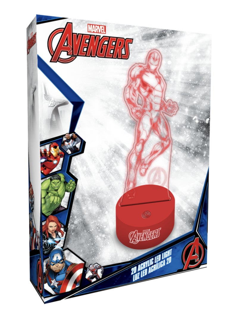 Veilleuse acrylique multicolore Marvel Avengers - Iron Man - 25 cm Rouge - Kiabi