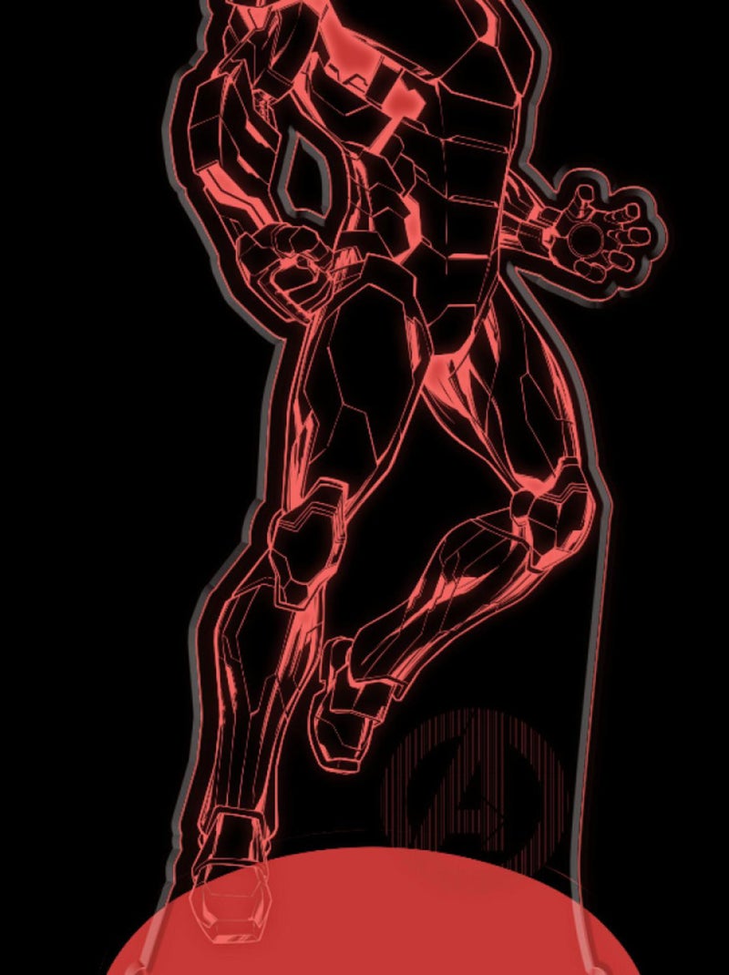 Veilleuse acrylique multicolore Marvel Avengers - Iron Man - 25 cm Rouge - Kiabi