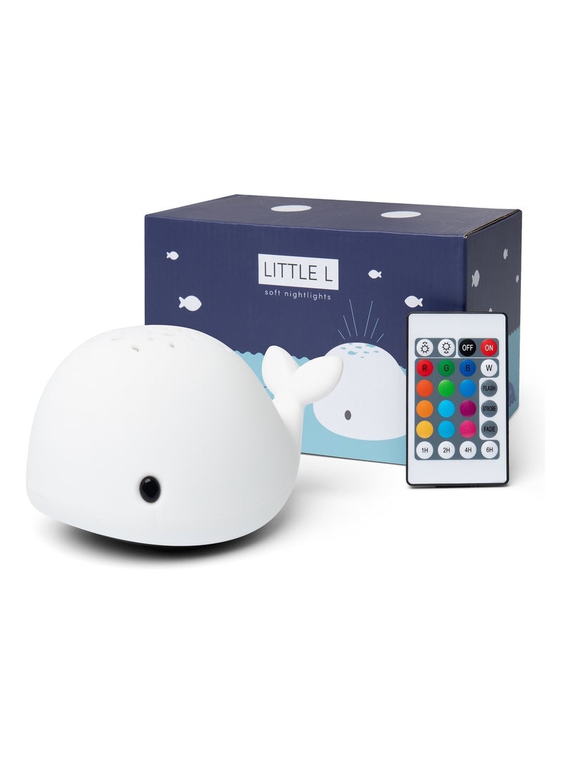 Veilleuse baleine avec télécommande Blanc - Kiabi