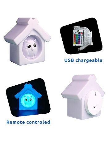 Veilleuse LED Enfant avec Télécommande|Hibou|Crazy Safety|EN IEC55015