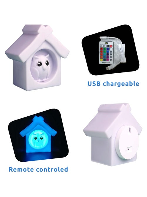 Veilleuse LED Enfant avec Télécommande|Hibou|Crazy Safety|EN IEC55015 - Kiabi