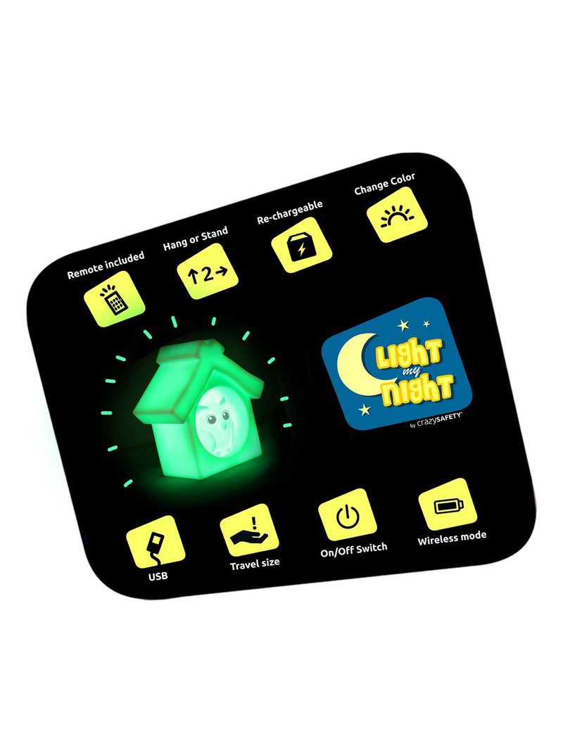 Veilleuse LED Enfant avec Télécommande|Hibou|Crazy Safety|EN IEC55015 Blanc Multicolore Noir - Kiabi