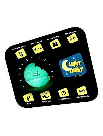 Veilleuse LED Enfant avec Télécommande|Lune et nuage|Crazy Safety|EN IEC55015