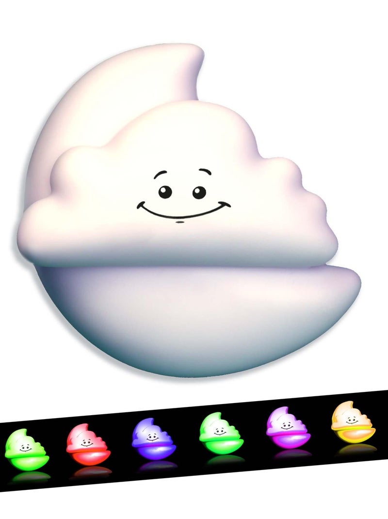 Veilleuse LED Enfant avec Télécommande|Lune et nuage|Crazy Safety|EN IEC55015 Multicolore - Kiabi