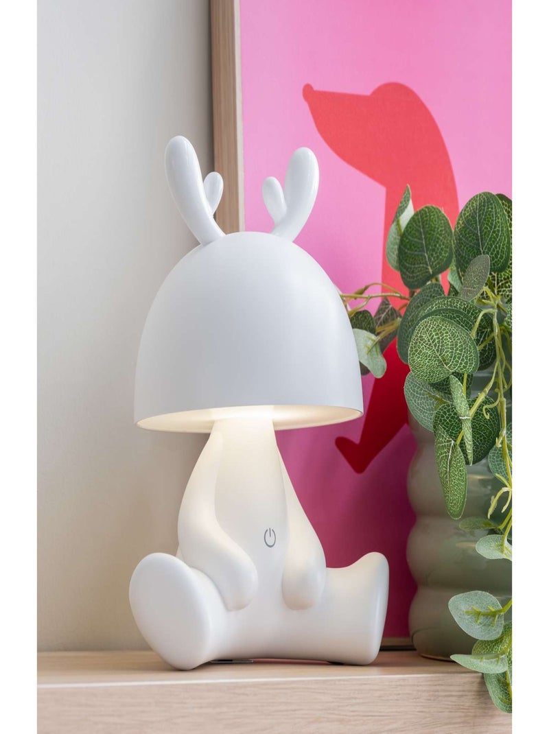 Veilleuse LED enfant rechargeable avec bois RENNE Blanc - Kiabi