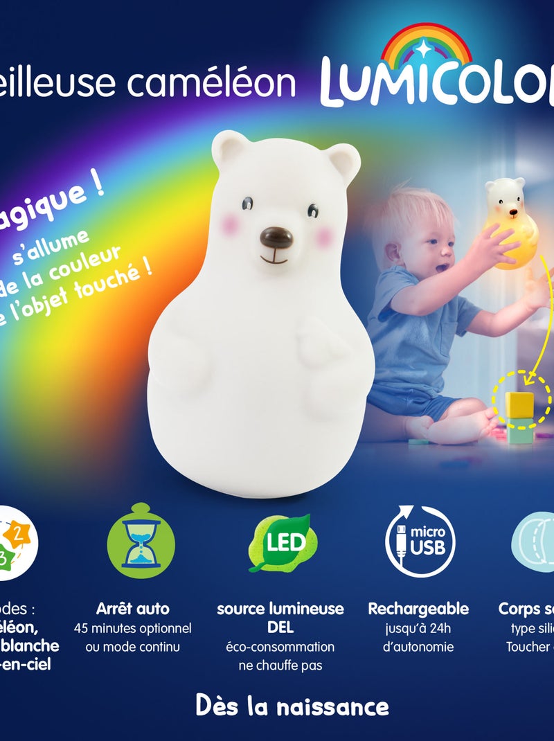 Veilleuse Ours Lumicolor Blanc - Kiabi