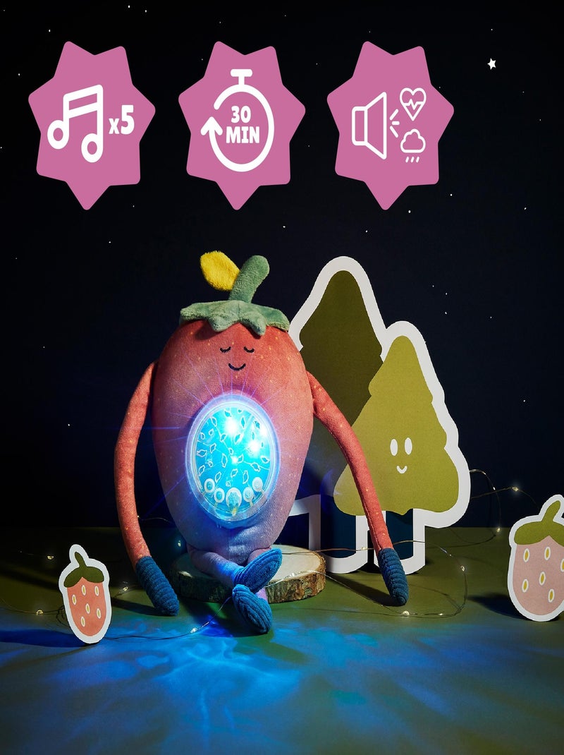 Veilleuse peluche Bébé à projection et berceuses Barnabé 'Badabulle' Rouge clair - Kiabi