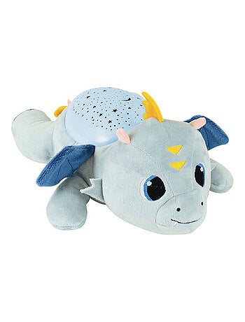 Veilleuse peluche, musicale, multicolore et projecteur - Léon le Dragon - 39 cm