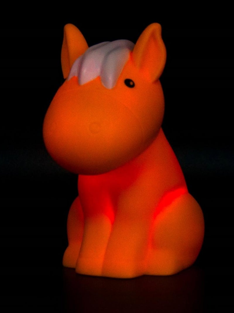 Veilleuse petit cheval à défilement de couleurs Orange - Kiabi