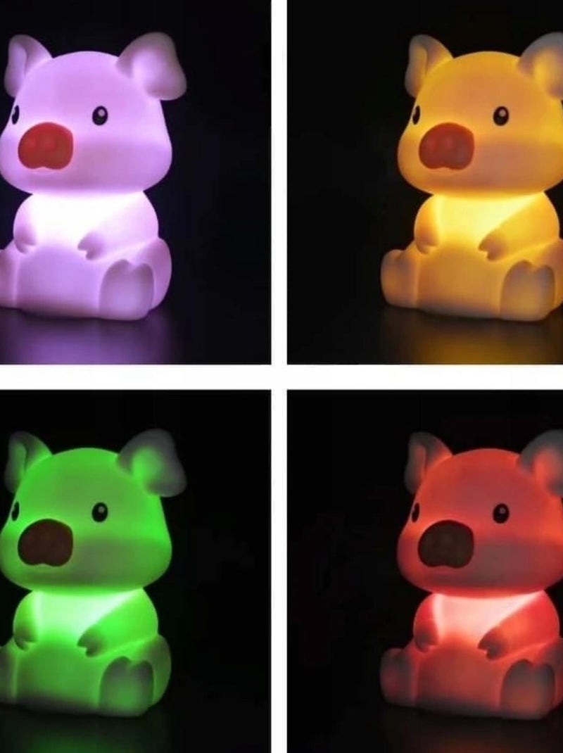 Veilleuse petit cochon rose à défilement de couleurs Rose - Kiabi