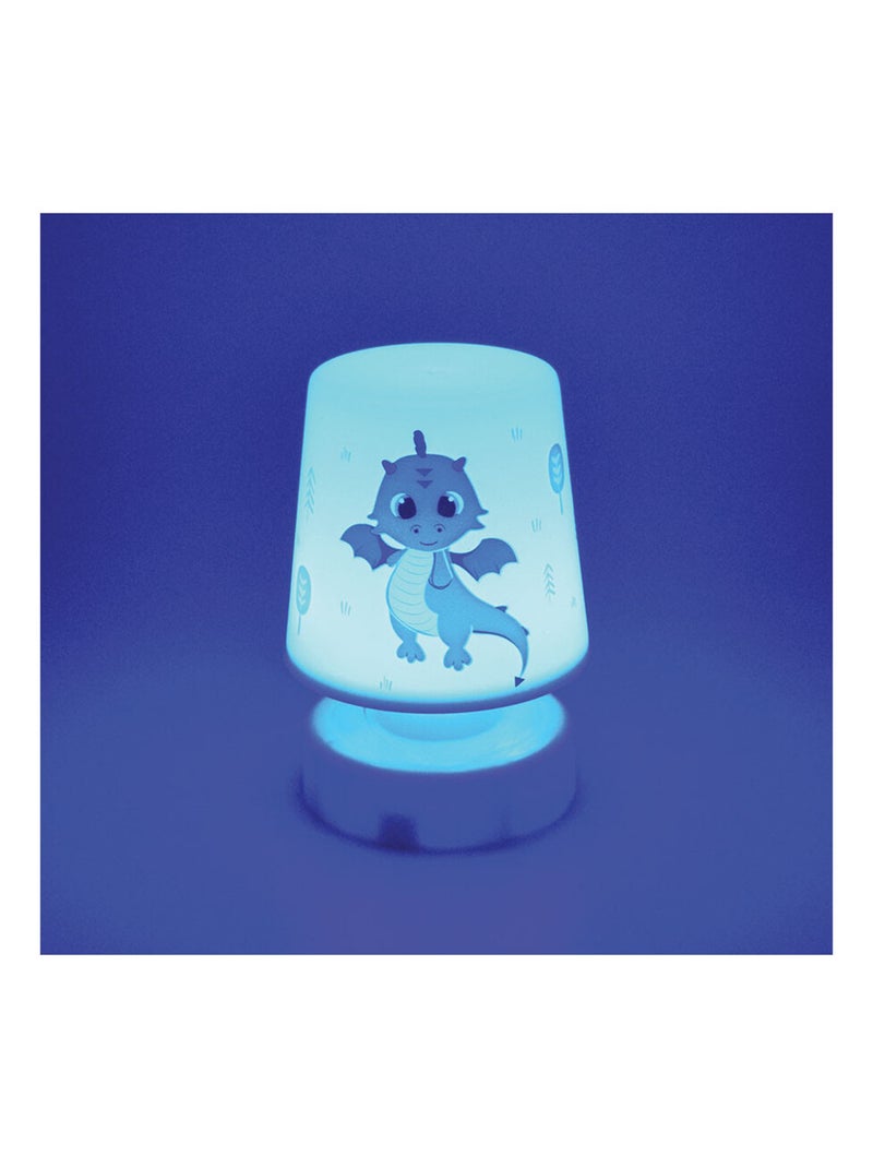 Veilleuse poussoir multicolore Léon le Dragon - 11.5 cm Bleu - Kiabi