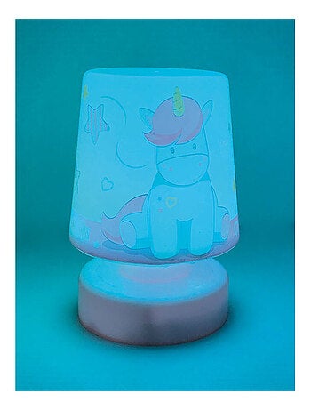 Veilleuse poussoir multicolore Licorne - 11.5 cm