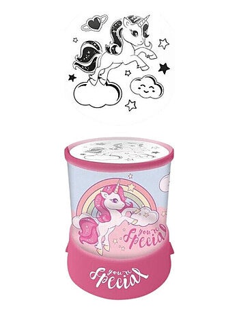 Veilleuse projecteur - licorne rose - 12 cm