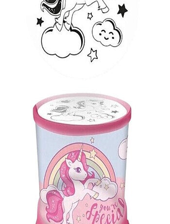 Veilleuse projecteur - licorne rose - 12 cm