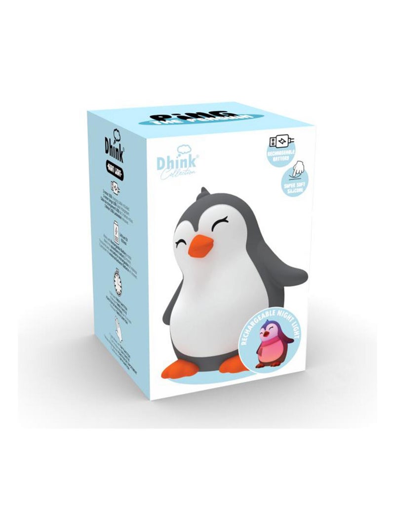 Veilleuse rechargeable souple pingouin Blanc Gris - Kiabi