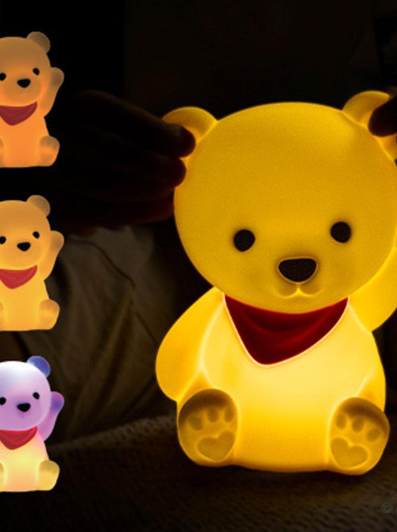 Veilleuse souple en silicone - Luke l'ourson Jaune - Kiabi