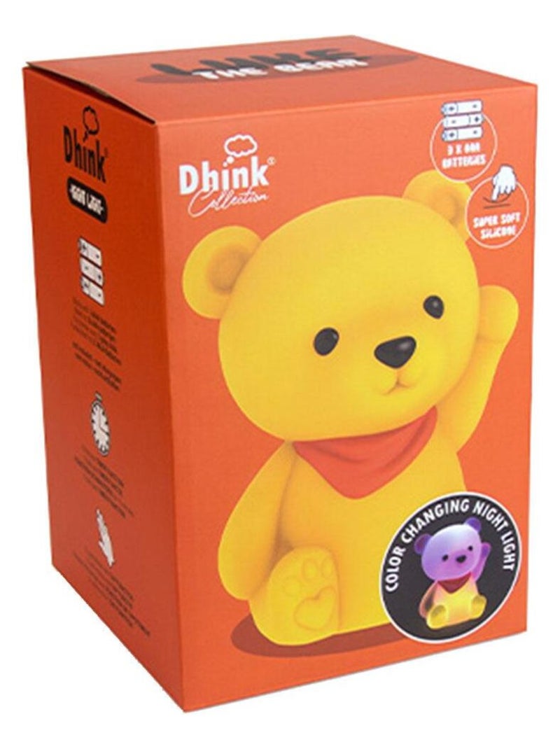 Veilleuse souple en silicone - Luke l'ourson Jaune - Kiabi