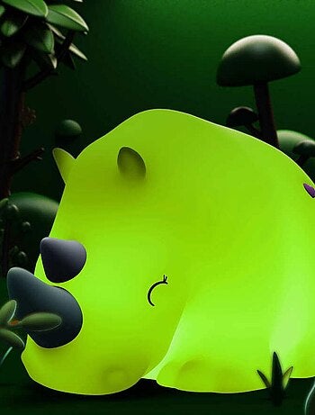 Veilleuse souple en silicone - Scott le Rhinocéros
